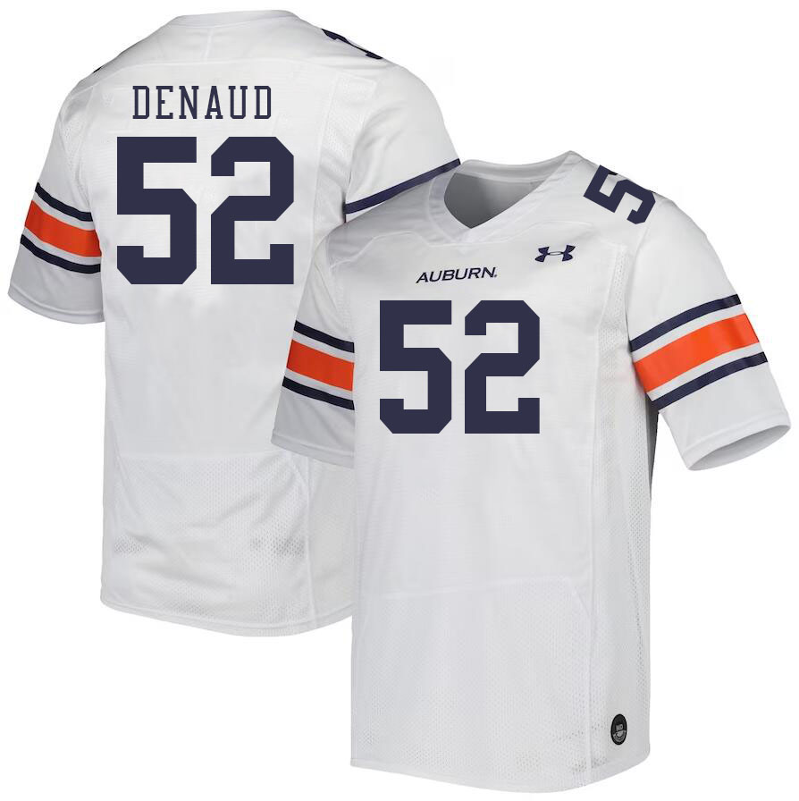 Men's Auburn Tigers #52 Wilky Denaud White 2023 College Stitched Football Jersey
